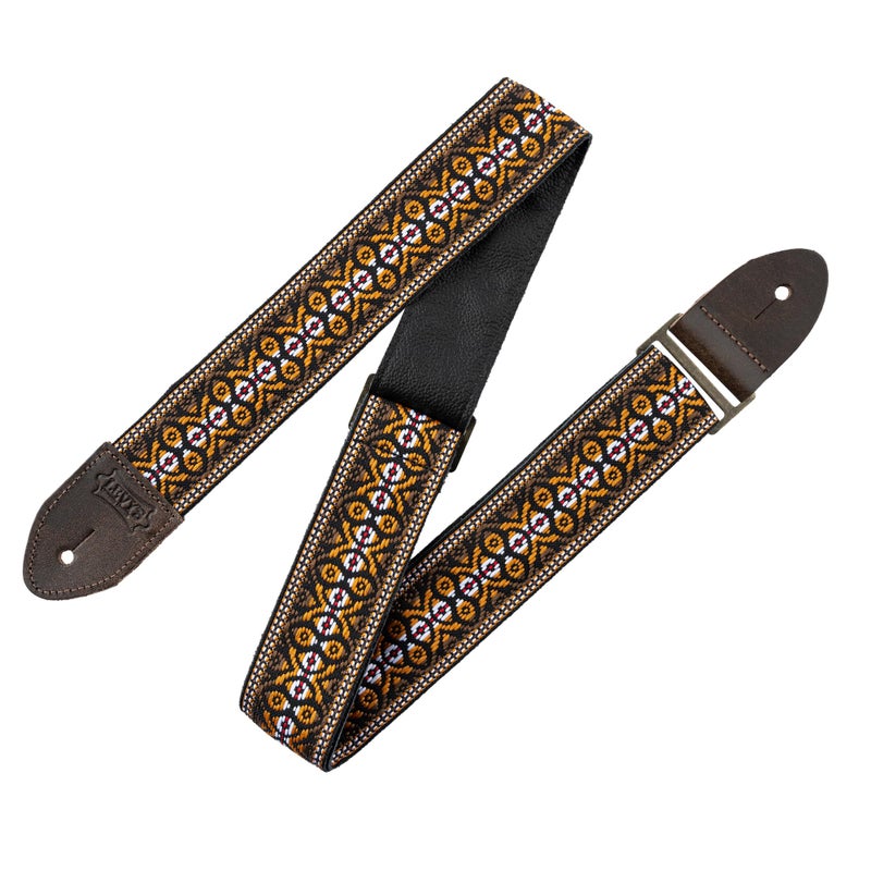 Levy's Leathers 2" Vintage Hootenanny Jacquard Weave Guitar Strap with Garment Leather Backing (M8HTV-20) - Image 1